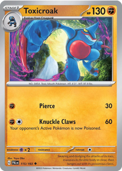 Toxicroak, Paldea Evolved #115, Pokémon TCG card