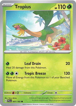 Tropius, Paldea Evolved #7, Pokémon TCG card