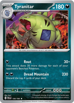 Tyranitar, Paldea Evolved #135, Pokémon TCG card