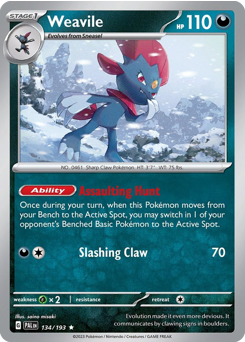 Weavile, Paldea Evolved #134, Pokémon TCG card
