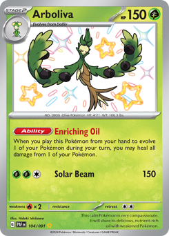 Arboliva, Paldean Fates #104, Pokémon TCG card