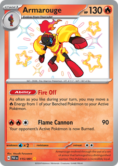 Armarouge, Paldean Fates #115, Pokémon TCG card