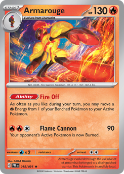 Armarouge, Paldean Fates #15, Pokémon TCG card