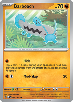 Barboach, Paldean Fates #50, Pokémon TCG card