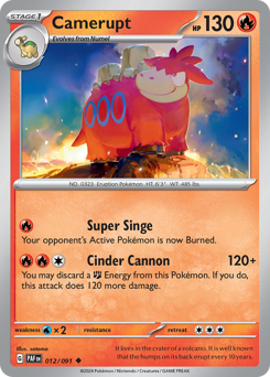 Camerupt, Paldean Fates #12, Pokémon TCG card