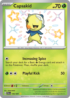 Capsakid, Paldean Fates #106, Pokémon TCG card