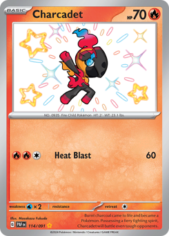 Charcadet, Paldean Fates #114, Pokémon TCG card