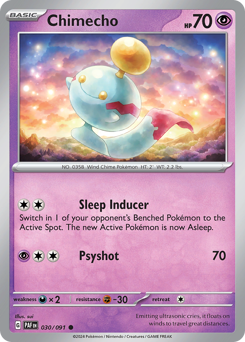 Chimecho, Paldean Fates #30, Pokémon TCG card