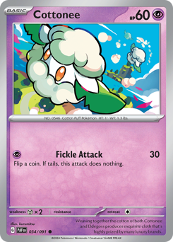 Cottonee, Paldean Fates #34, Pokémon TCG card