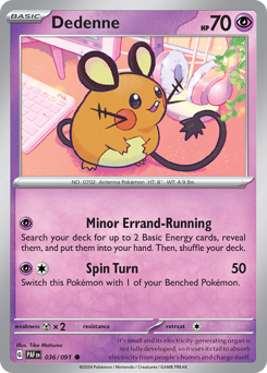 Dedenne, Paldean Fates #36, Pokémon TCG card