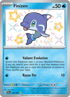 Finizen, Paldean Fates #123, Pokémon TCG card