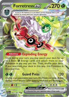 Forretress ex, Paldean Fates #2, Pokémon TCG card