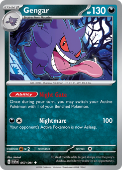 Gengar, Paldean Fates #57, Pokémon TCG card