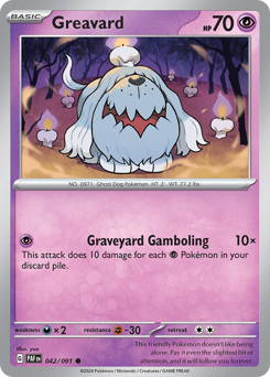 Greavard, Paldean Fates #42, Pokémon TCG card