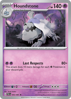 Houndstone, Paldean Fates #43, Pokémon TCG card