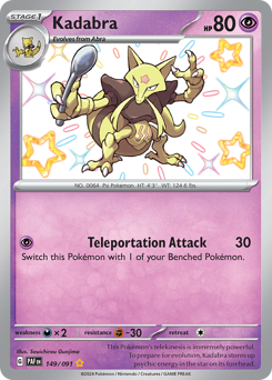 Kadabra, Paldean Fates #149, Pokémon TCG card