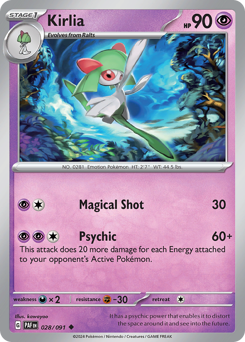Kirlia, Paldean Fates #28, Pokémon TCG card