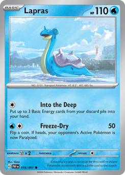 Lapras, Paldean Fates #16, Pokémon TCG card