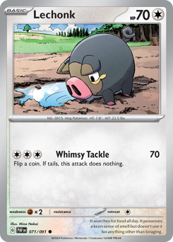 Lechonk, Paldean Fates #71, Pokémon TCG card