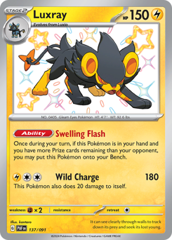 Luxray, Paldean Fates #137, Pokémon TCG card