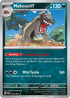 Mabosstiff, Paldean Fates #63, Pokémon TCG card