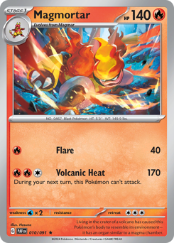 Magmortar, Paldean Fates #10, Pokémon TCG card
