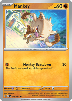 Mankey, Paldean Fates #45, Pokémon TCG card
