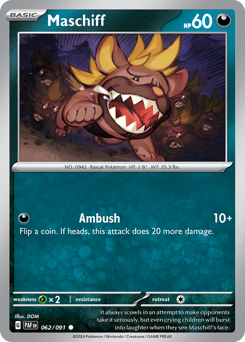 Maschiff, Paldean Fates #62, Pokémon TCG card