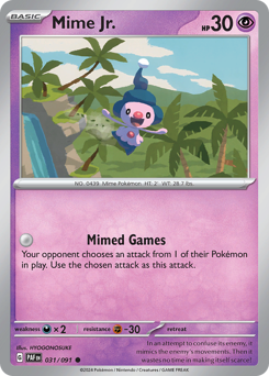 Mime Jr., Paldean Fates #31, Pokémon TCG card