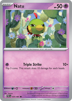 Natu, Paldean Fates #25, Pokémon TCG card