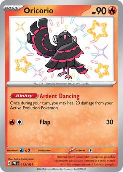 Oricorio, Paldean Fates #113, Pokémon TCG card