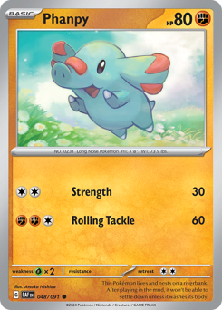 Phanpy, Paldean Fates #48, Pokémon TCG card
