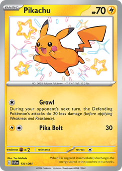 Pikachu, Paldean Fates #131, Pokémon TCG card
