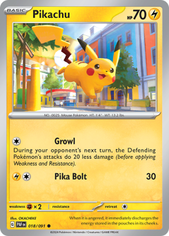 Pikachu, Paldean Fates #18, Pokémon TCG card