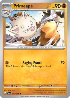 Primeape, Paldean Fates #46, Pokémon TCG card