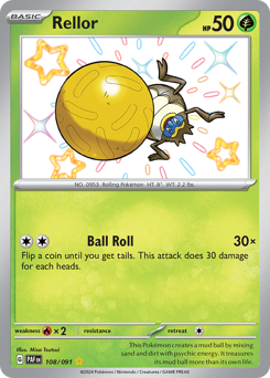 Rellor, Paldean Fates #108, Pokémon TCG card