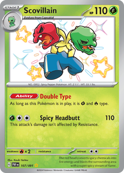 Scovillain, Paldean Fates #107, Pokémon TCG card