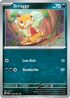 Scraggy, Paldean Fates #60, Pokémon TCG card