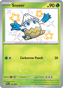Snover, Paldean Fates #100, Pokémon TCG card