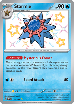 Starmie, Paldean Fates #119, Pokémon TCG card