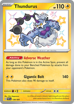 Thundurus, Paldean Fates #139, Pokémon TCG card