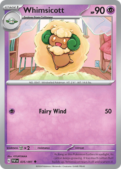 Whimsicott, Paldean Fates #35, Pokémon TCG card