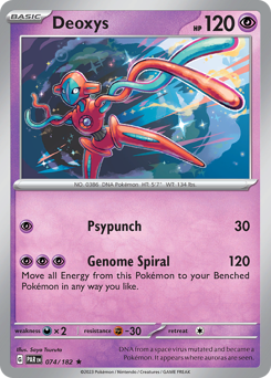 Deoxys, Paradox Rift #74, Pokémon TCG card