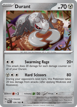 Durant, Paradox Rift #129, Pokémon TCG card
