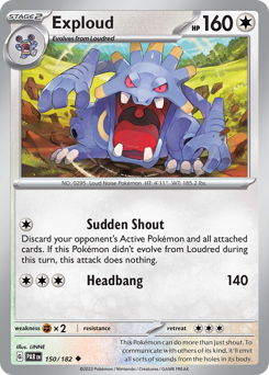 Exploud, Paradox Rift #150, Pokémon TCG card