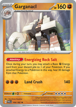 Garganacl, Paradox Rift #104, Pokémon TCG card