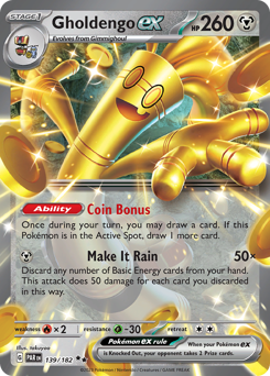 Gholdengo ex, Paradox Rift #139, Pokémon TCG card
