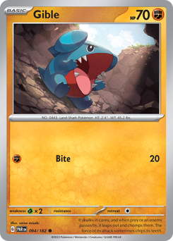 Gible, Paradox Rift #94, Pokémon TCG card