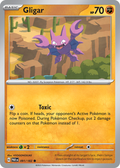 Gligar, Paradox Rift #91, Pokémon TCG card