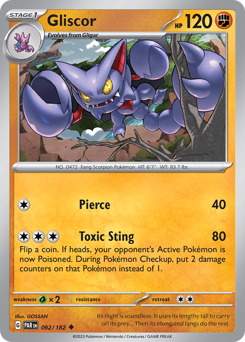 Gliscor, Paradox Rift #92, Pokémon TCG card